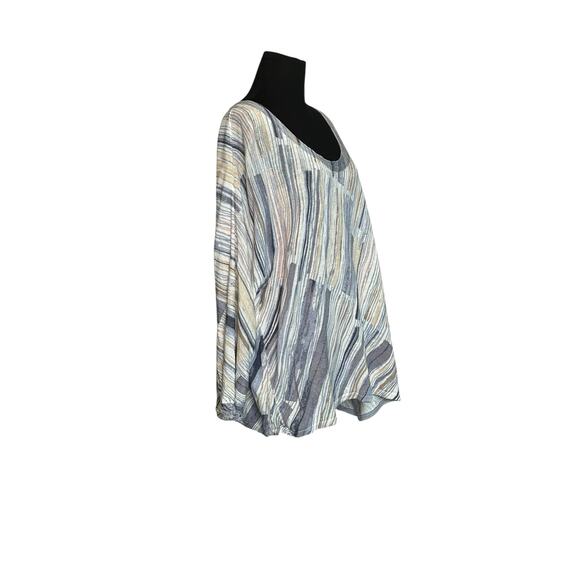 Nic + Zoe blue stripes lightweight tunic sweater size 3X - Picture 7 of 15